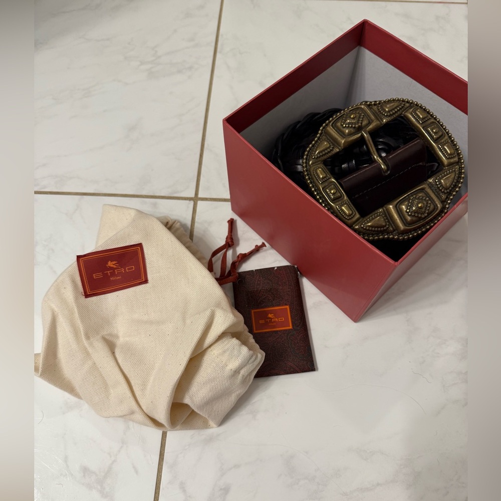 Etro Gold and Brown Women's Belt